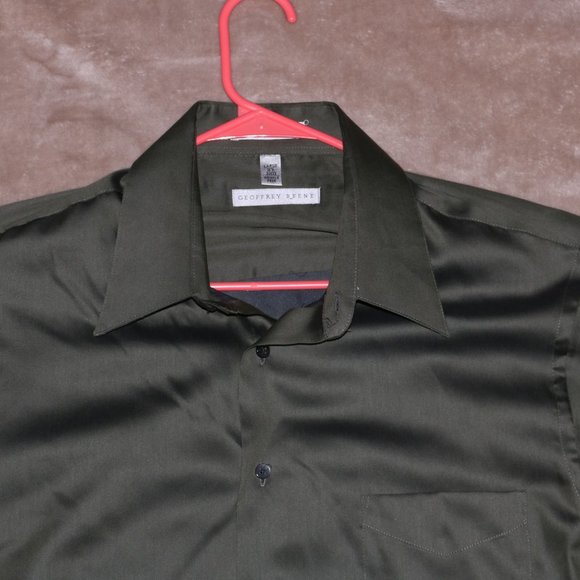 Geoffrey Beene Sateen Button Up Dress Shirt - Long Sleeve Wrinkle Free - Picture 2 of 13